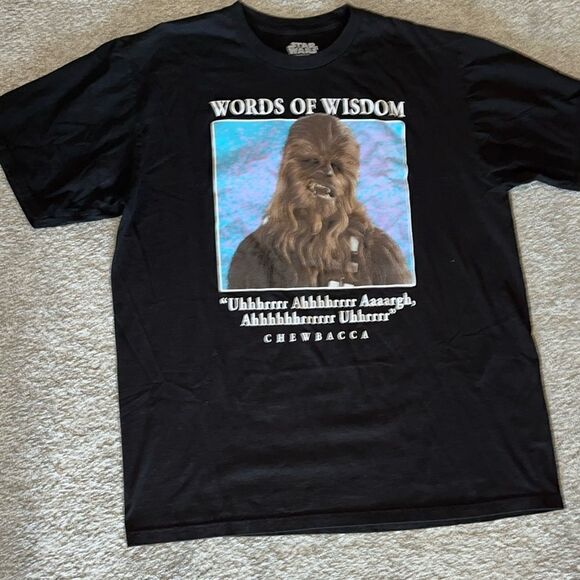 New Star Wars Chewbacca Words of wisdom black t shirt mens size XL by Mad engine - Picture 1 of 2